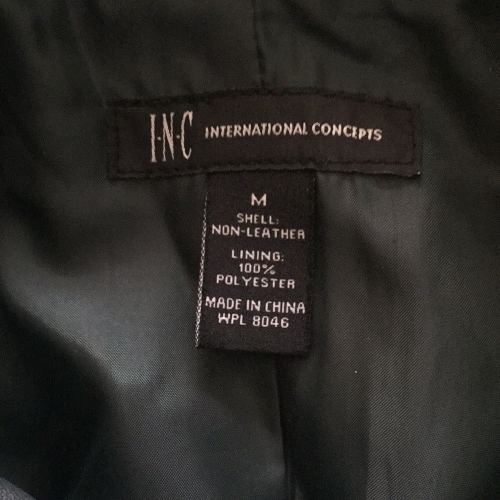 Inc green medium moto faux leather jacket in very good used condition - Picture 3 of 12